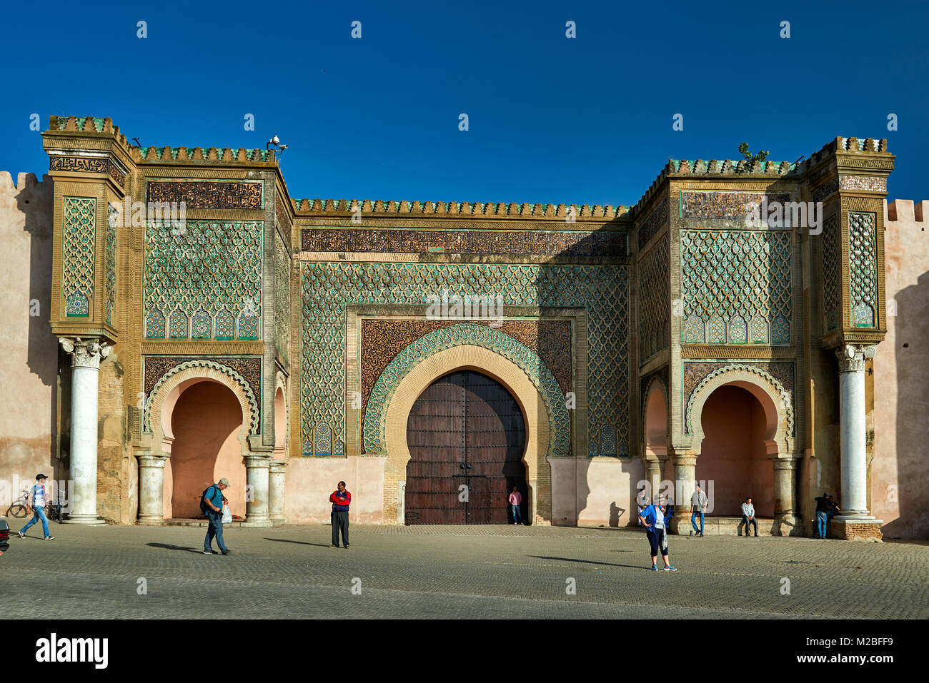 Bab Mansour city gate, Meknes, Marocco, Africa Foto Stock
