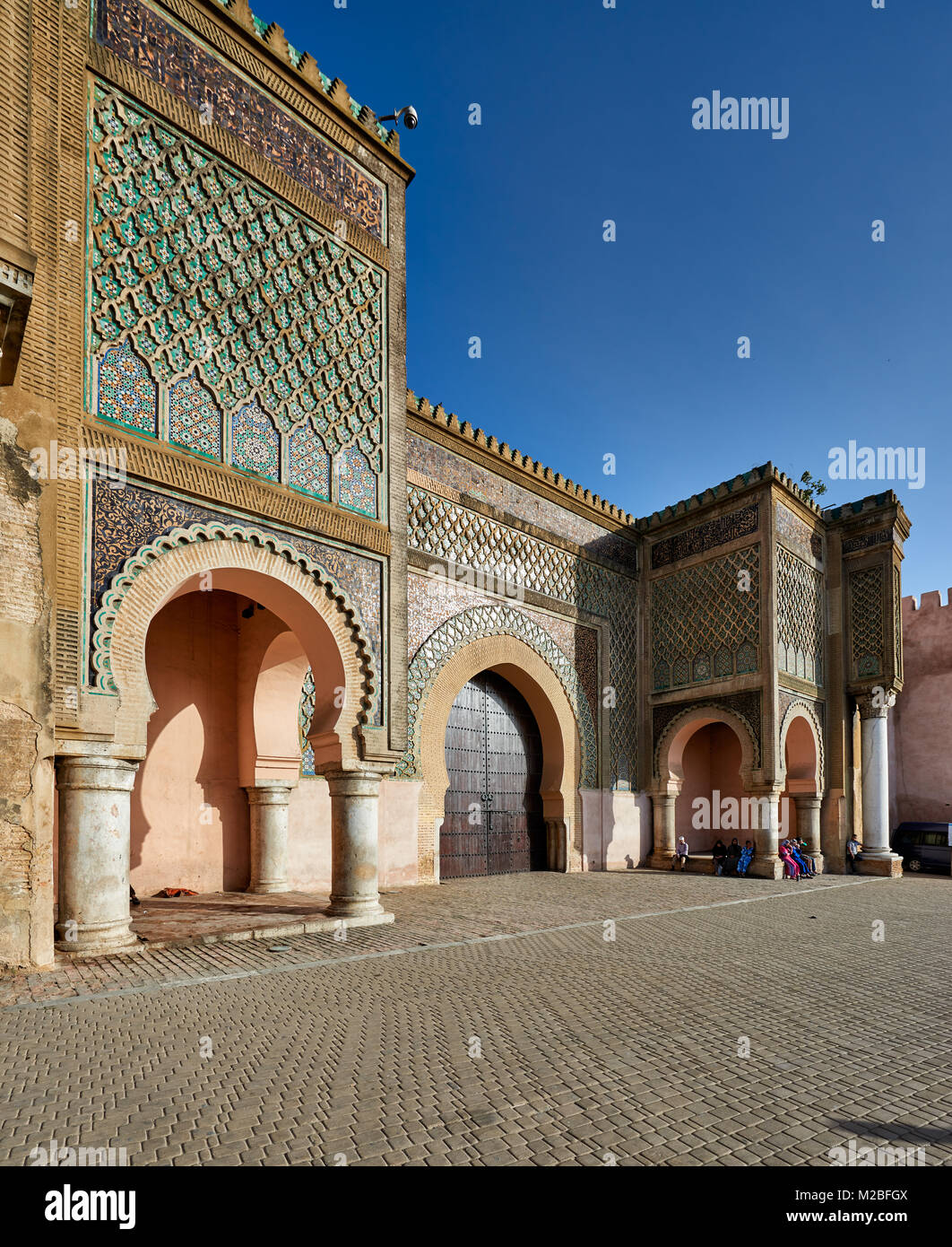 Bab Mansour city gate, Meknes, Marocco, Africa Foto Stock