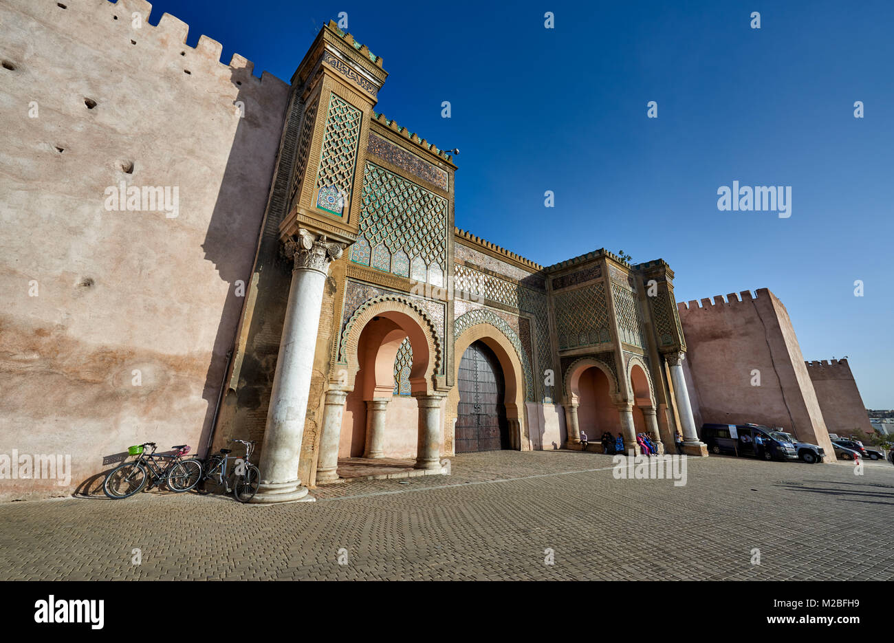 Bab Mansour city gate, Meknes, Marocco, Africa Foto Stock