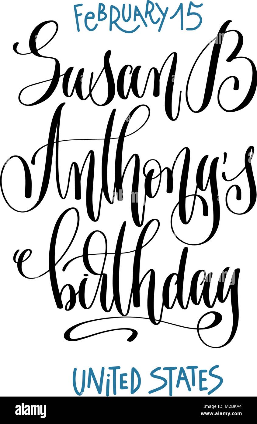 Febbraio 15 - Susan B Anthony il compleanno - USA / Stati Uniti Illustrazione Vettoriale