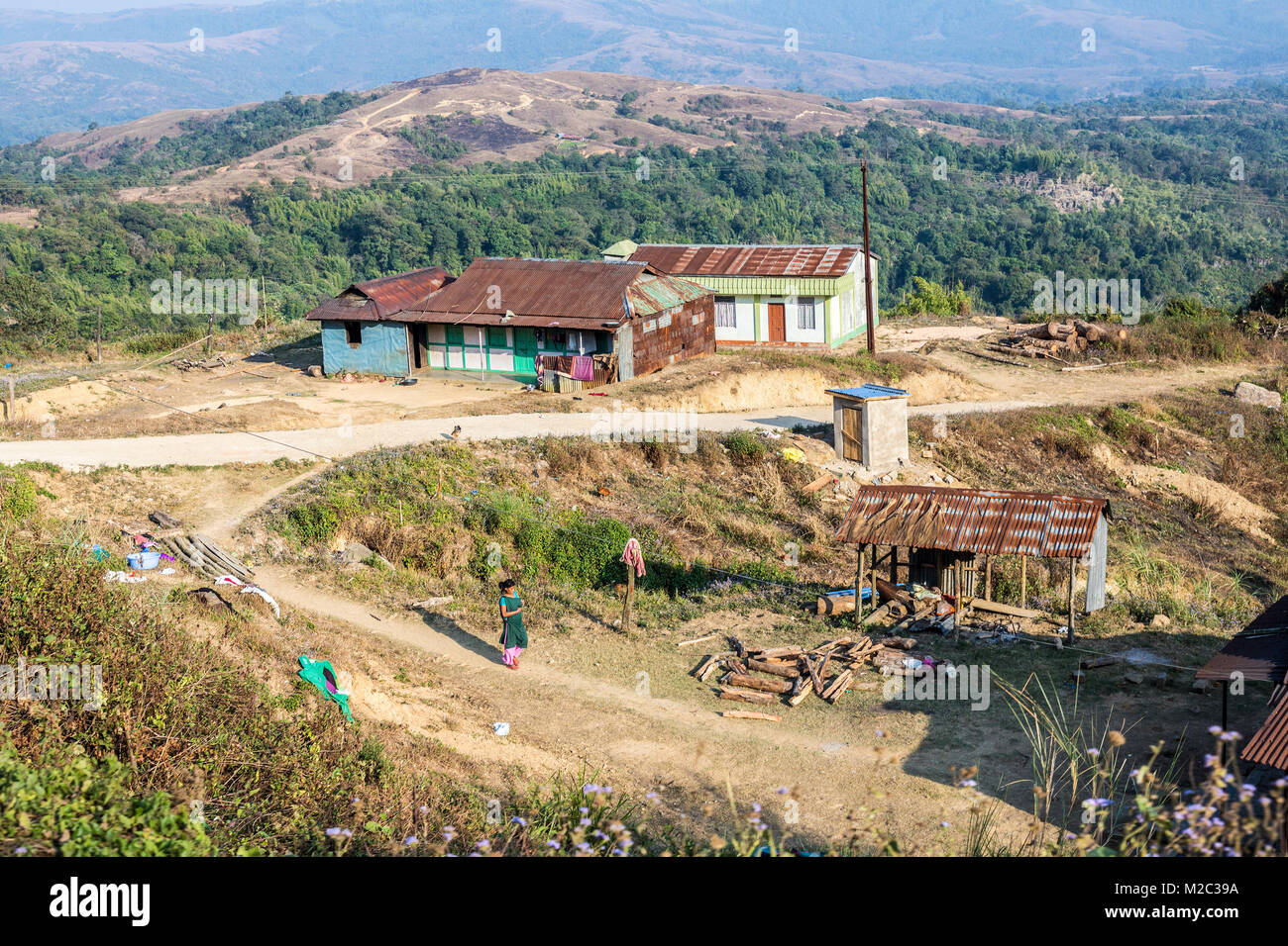 Casa rurale Lumpdeng, Meghalaya, India Foto Stock
