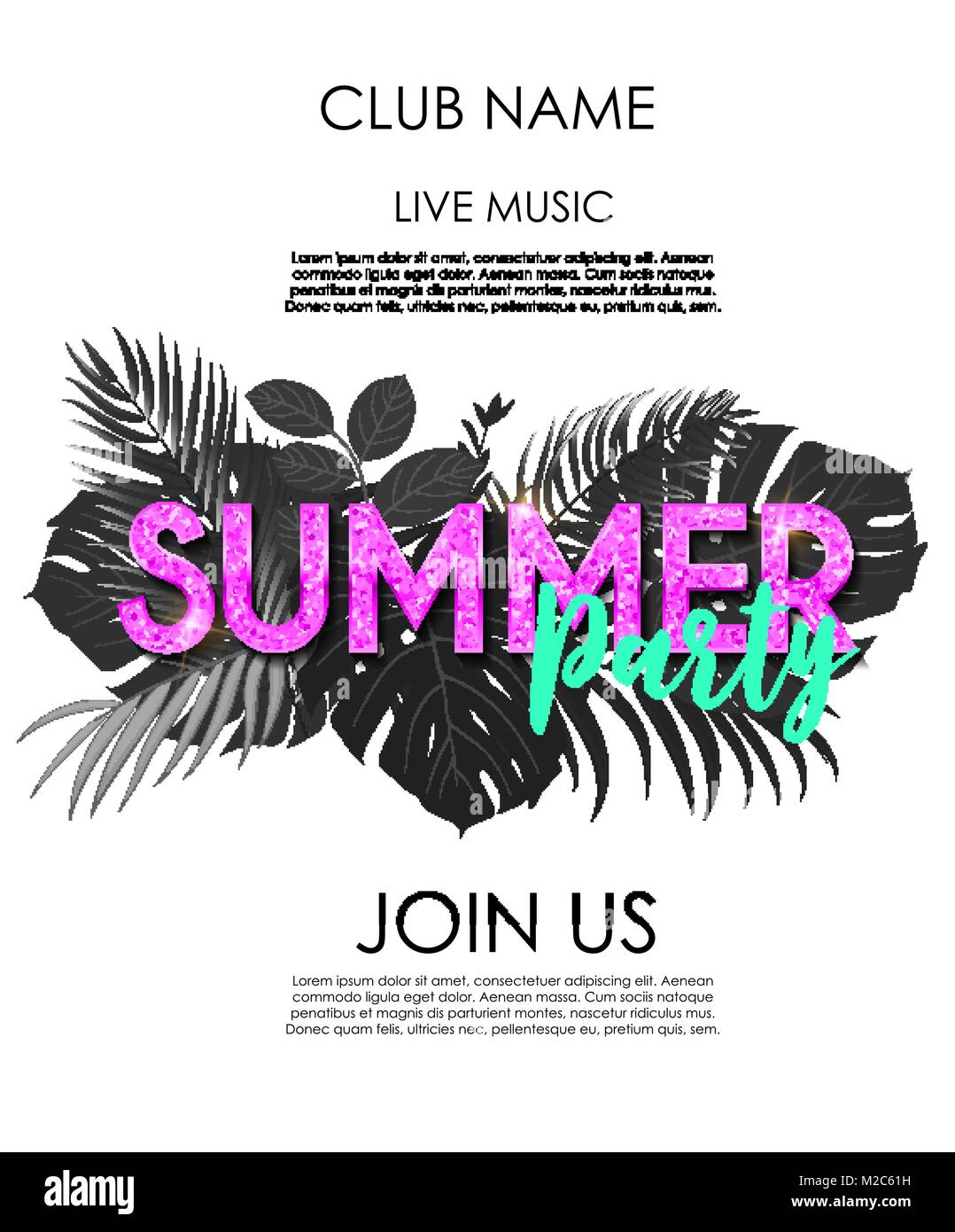 Summer Party poster sfondo. Illustrazione Vettoriale Illustrazione Vettoriale