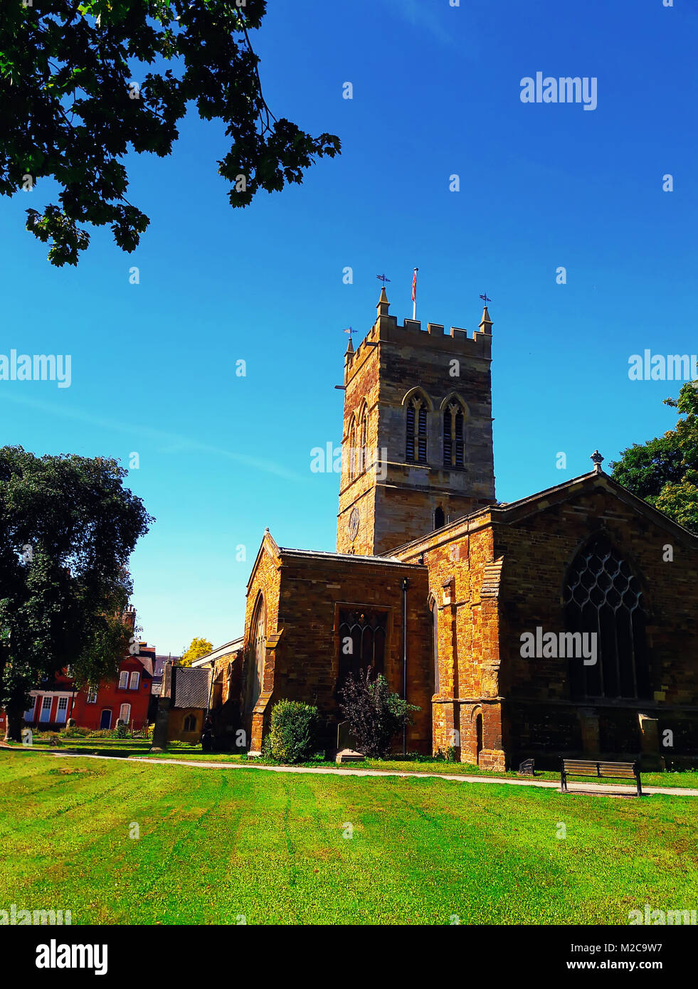St Giles vecchia chiesa anglicana a Northampton, Regno Unito. Foto Stock
