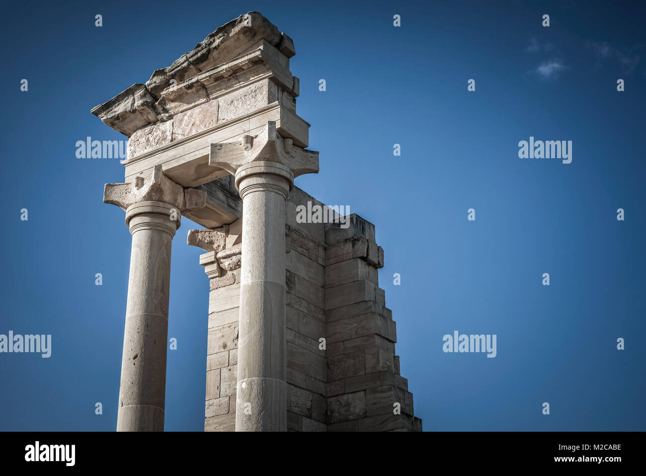 Parte superiore del Santuario di Apollon Ylatis a Kourion sito archeologico. Cipro. Foto Stock