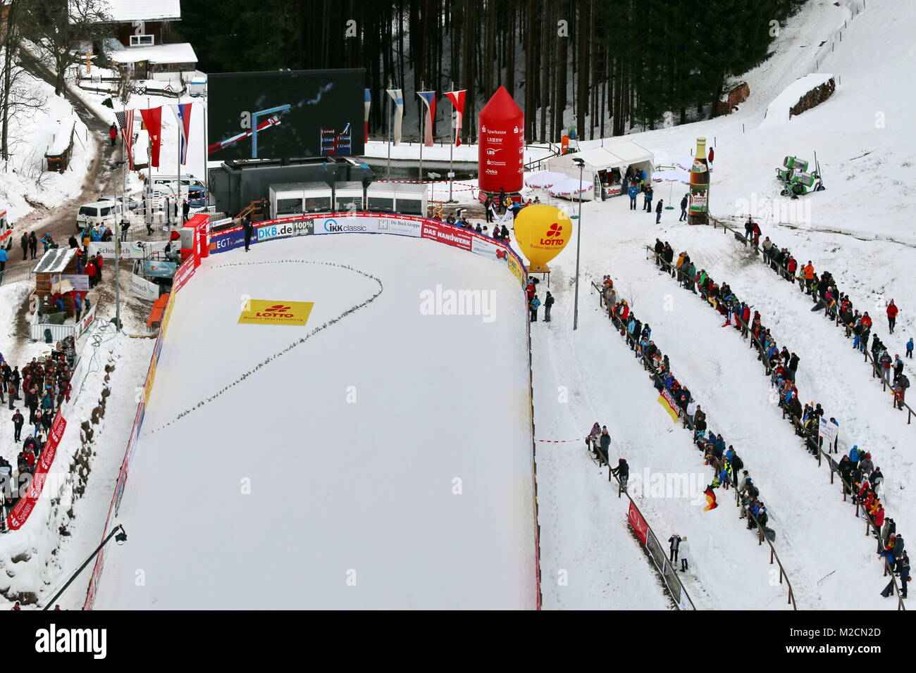 Kulisse beim Schwarzwaldpokal Schonach Teamwettkampf Foto Stock