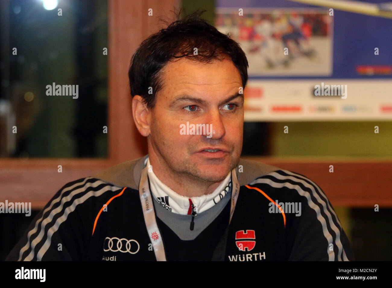 Hermann Weinbuch, Bundestrainer beim Schwarzwaldpokal Schonach Teamwettkampf Foto Stock