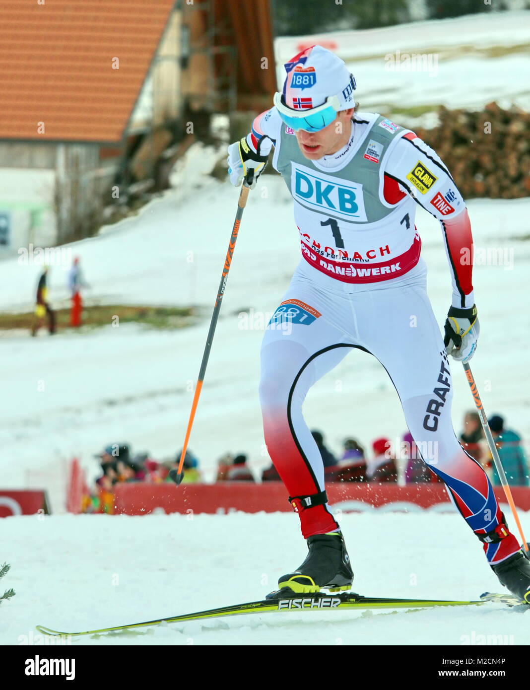 Der Norweger KLEMETSEN Haavard, Führender nach dem Springen, wurde am Ende Siebter beim Schwarzwaldpokal von Schonach. Foto Stock