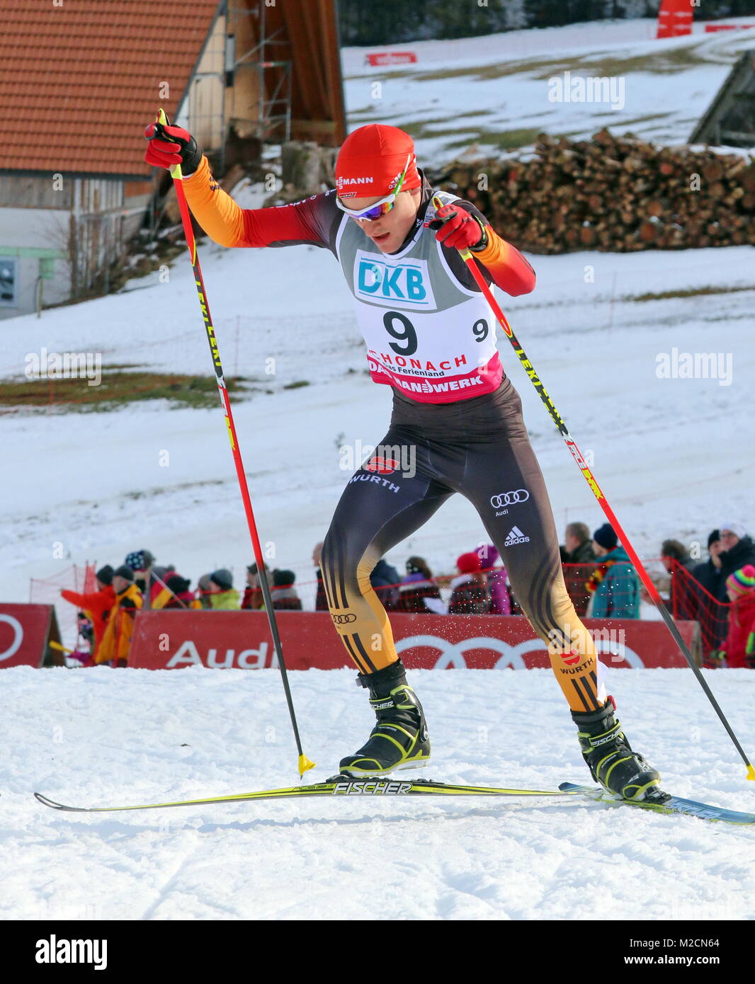 Tobias HAUG (SV Baiersbronn) beim Schwarzwaldpokal von Schonach im Gundersenwettkampf Foto Stock