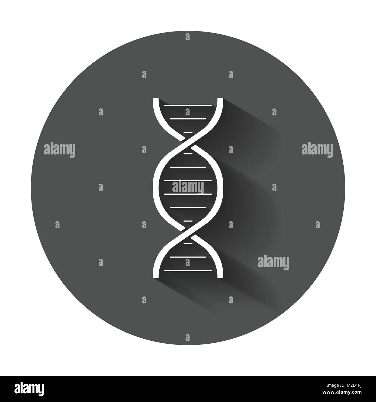Il vettore di DNA icona. Medecine molecola illustrazione piatta con lunga ombra. Illustrazione Vettoriale