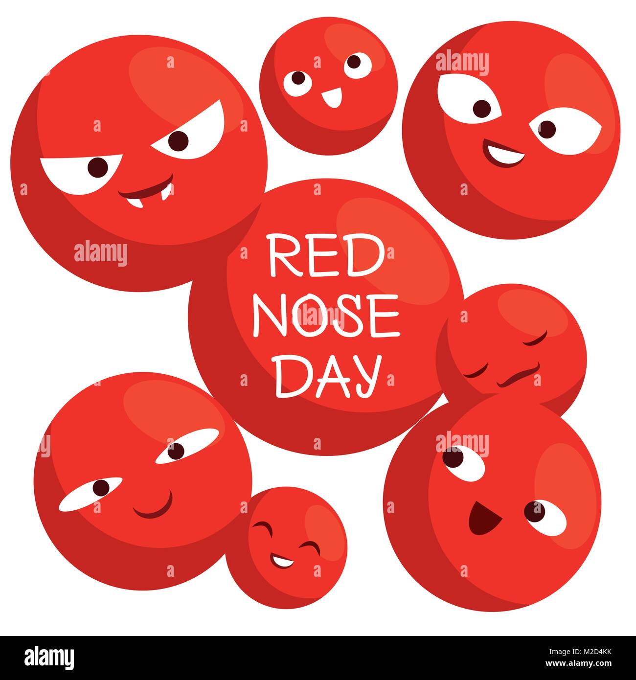 Red Nose day con naso rosso clown volti Immagine e Vettoriale - Alamy