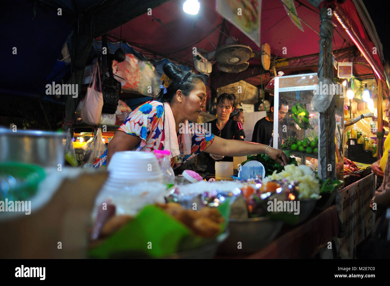 Jomtien Mercato Notturno Pattaya Thailandia Foto Stock