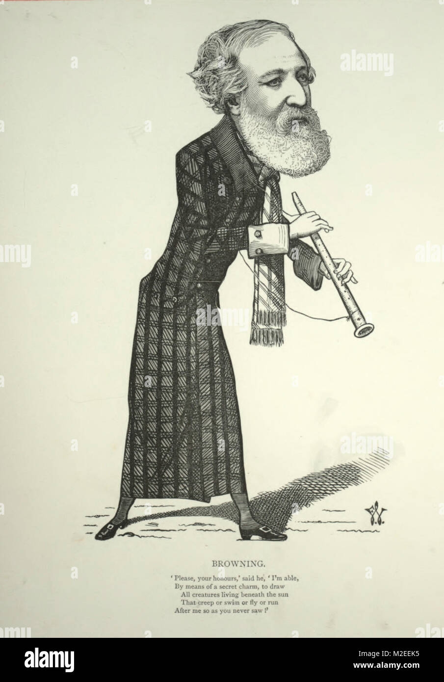 La caricatura di Robert Browning Foto Stock
