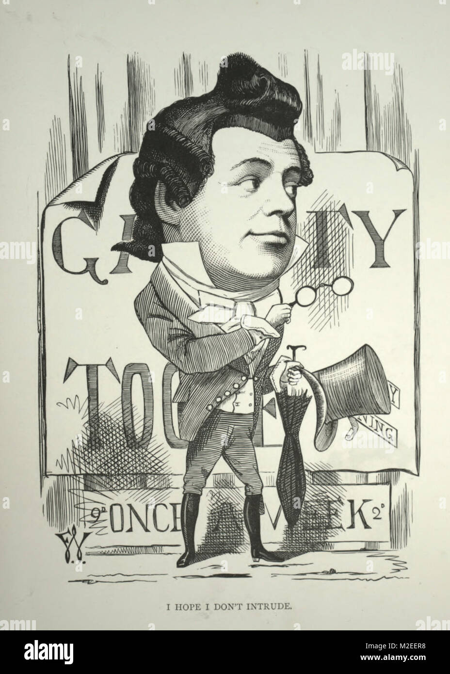 La caricatura di J L Toole, inglese attore comico, attore-manager e produttore teatrale Foto Stock