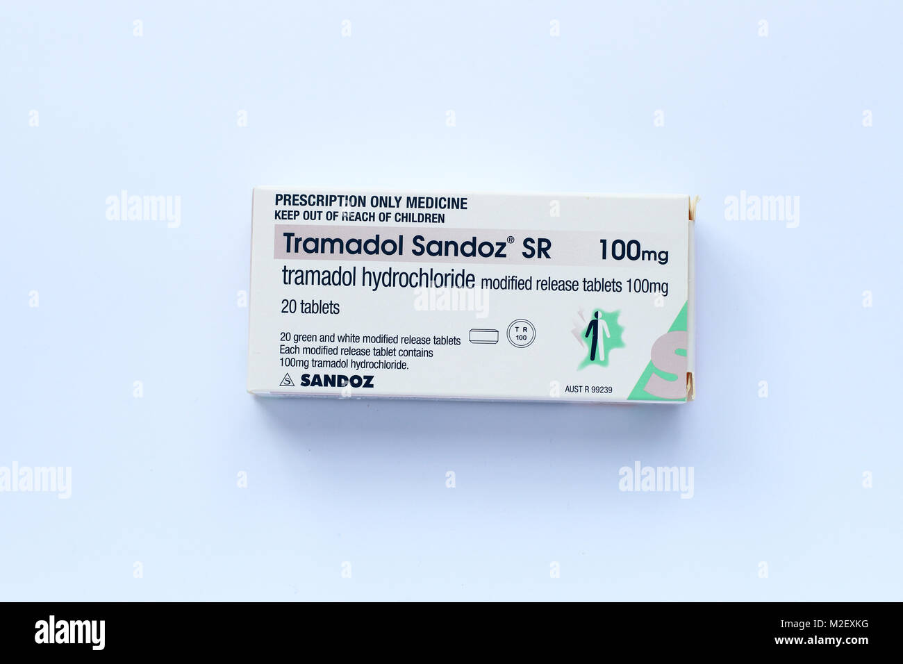 Stock Photo. Non medicazione. Prescrizione Endone antidolorifico e tramadolo Sandoz - killer del dolore Foto Stock