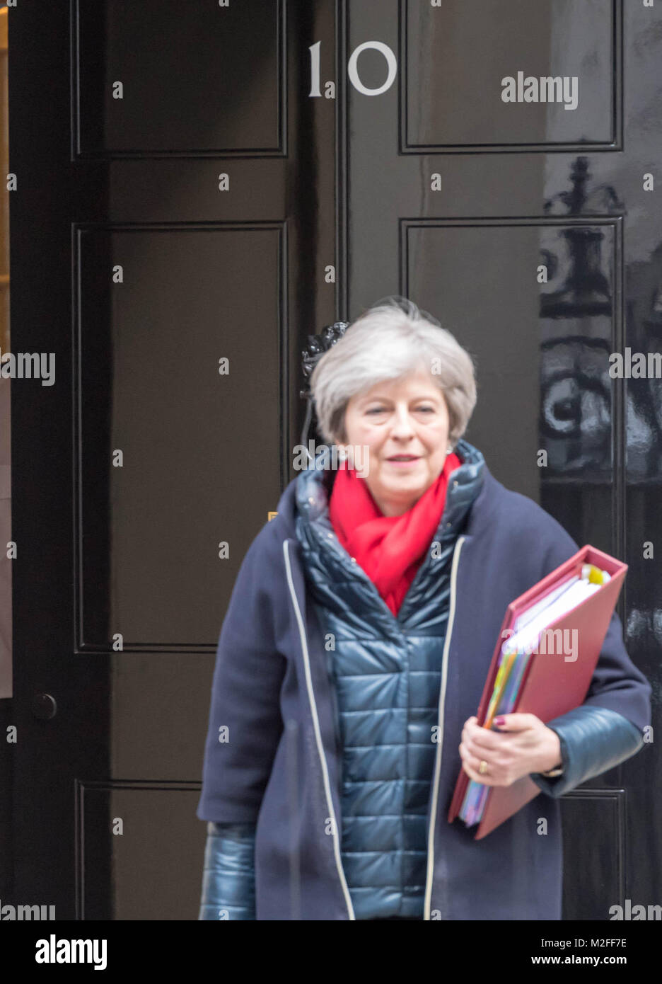 Il primo ministro, Theresa Maggio lascia 10 Downing Street Credit Ian Davidson/Alamy Live News Foto Stock