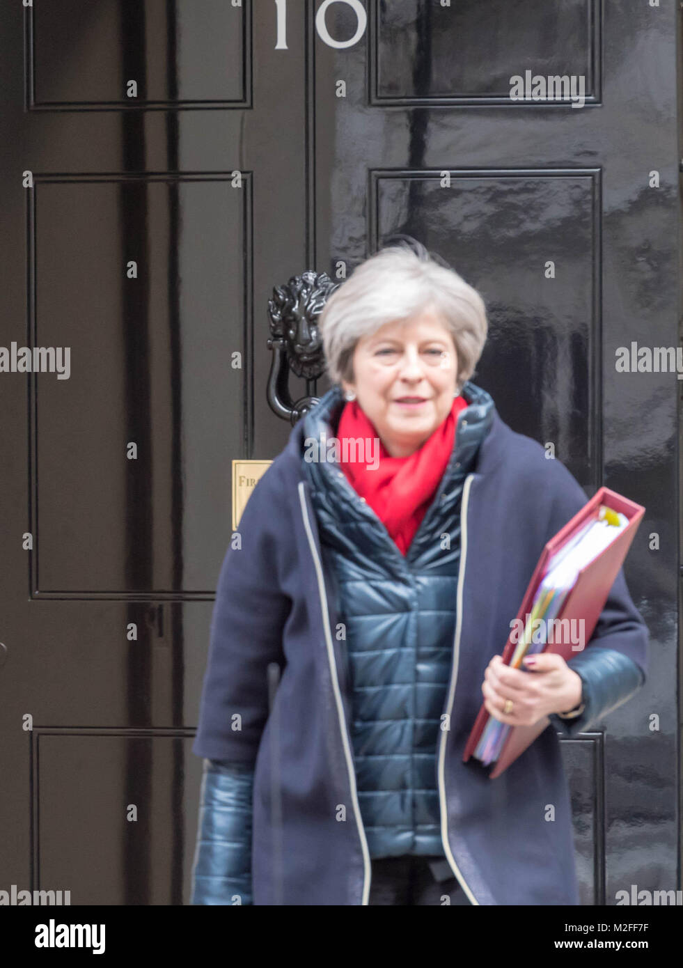 Il primo ministro, Theresa Maggio lascia 10 Downing Street Credit Ian Davidson/Alamy Live News Foto Stock