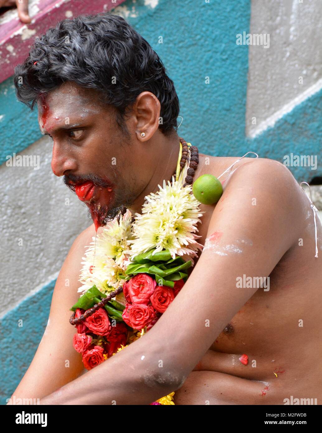 Celebrazioni Thaipusam Vicino Grotte Batu, Malaysia Foto Stock