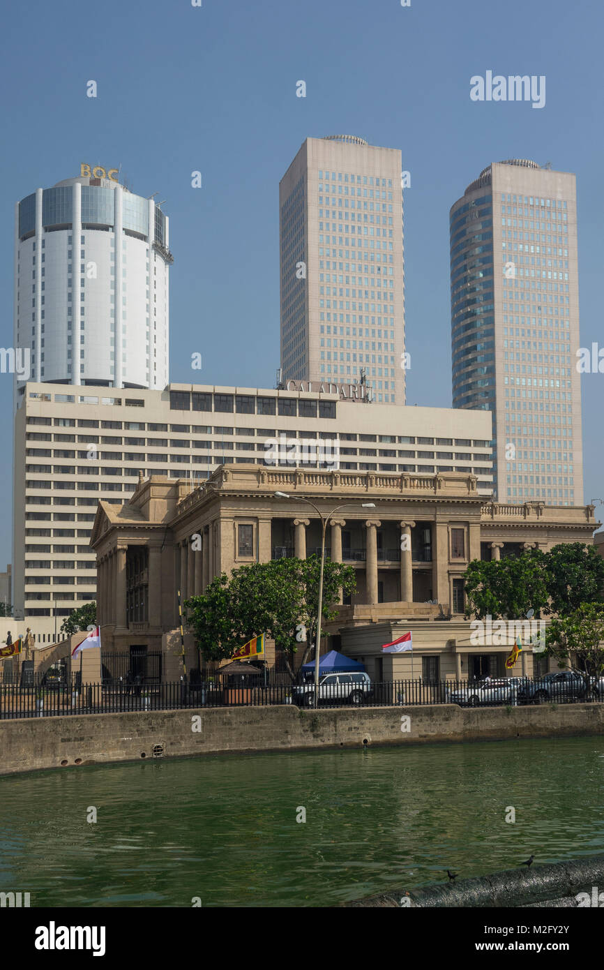 Sri Lanka, Colombo, segreteria presidenziale & Bank of Ceylon Foto Stock