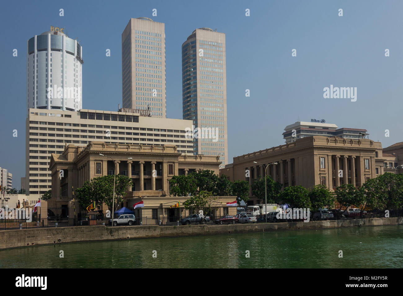 Sri Lanka, Colombo, segreteria presidenziale & Bank of Ceylon Foto Stock