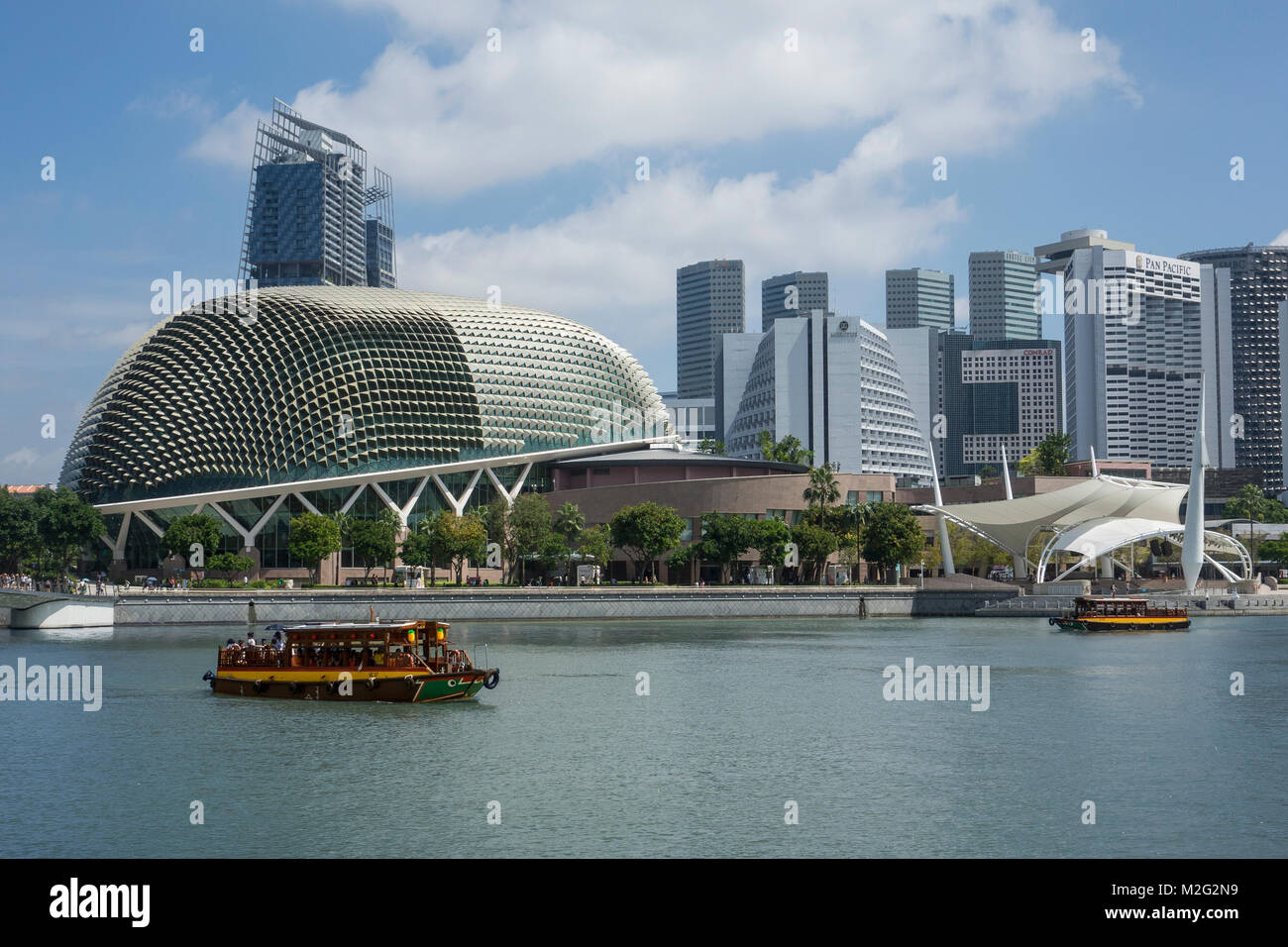 Singapore, Marina Ba & Teatri Esplanade sulla Bayy Foto Stock