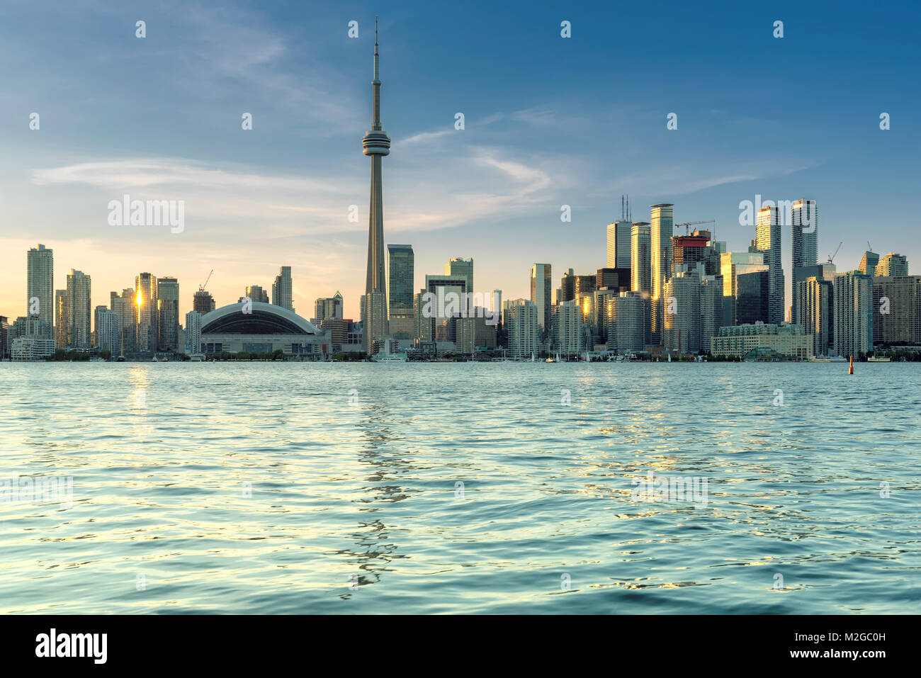 Bella Toronto skyline al tramonto, Canada. Foto Stock