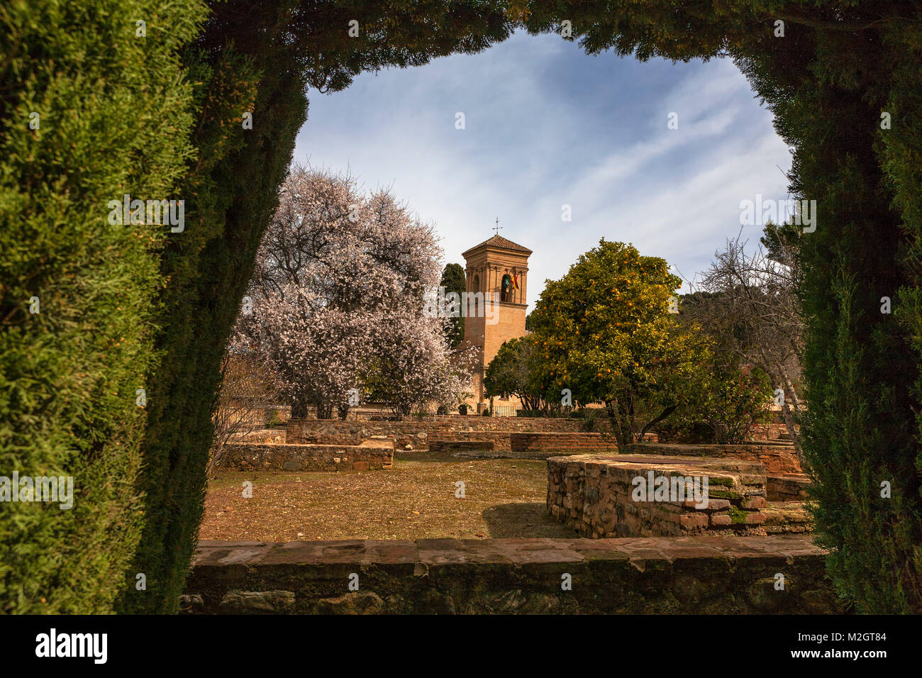 Il Convento de San Francisco, ora un Parador Nacional, Alhambra Alta, Granada, Andalusia Foto Stock