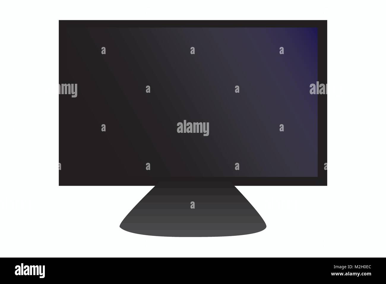 Immagine del computer un monitor a schermo piatto, vettore di schermo TV o sul monitor di un computer con schermo nero per aggiungere foto/ ruotata di display/ schermo Illustrazione Vettoriale