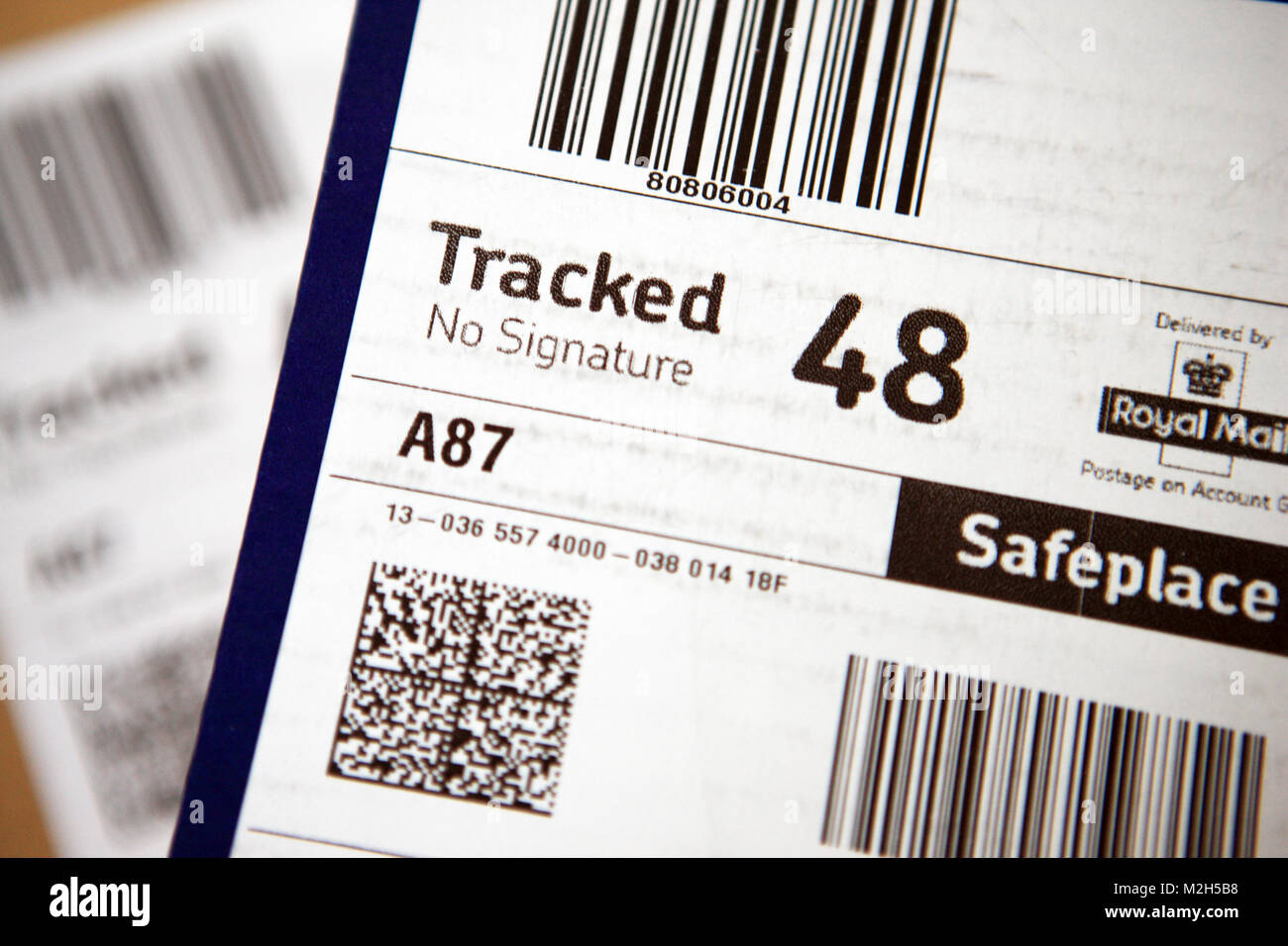 Royal Mail 48 ore etichetta cingolati Foto Stock