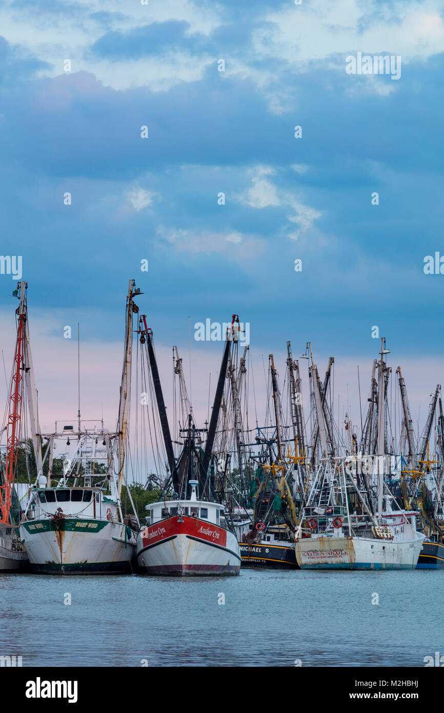 Gamberi commerciale barche ormeggiate su San Carlos Isola, Ft Myers, Florida, Stati Uniti d'America Foto Stock