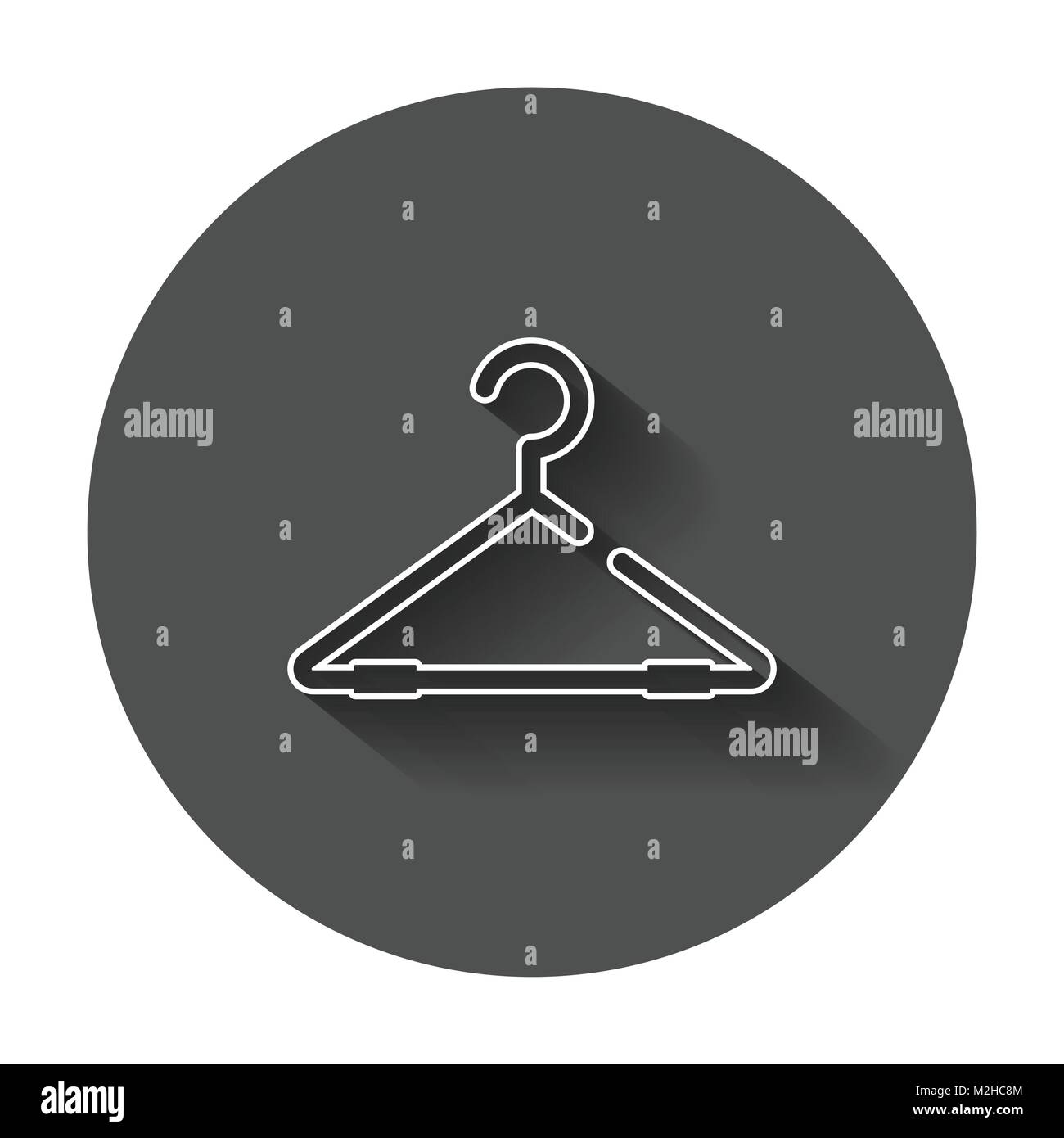 Appendiabiti icona vettore in stile linea. Armadio appendiabiti illustrazione piatta con lunga ombra. Illustrazione Vettoriale