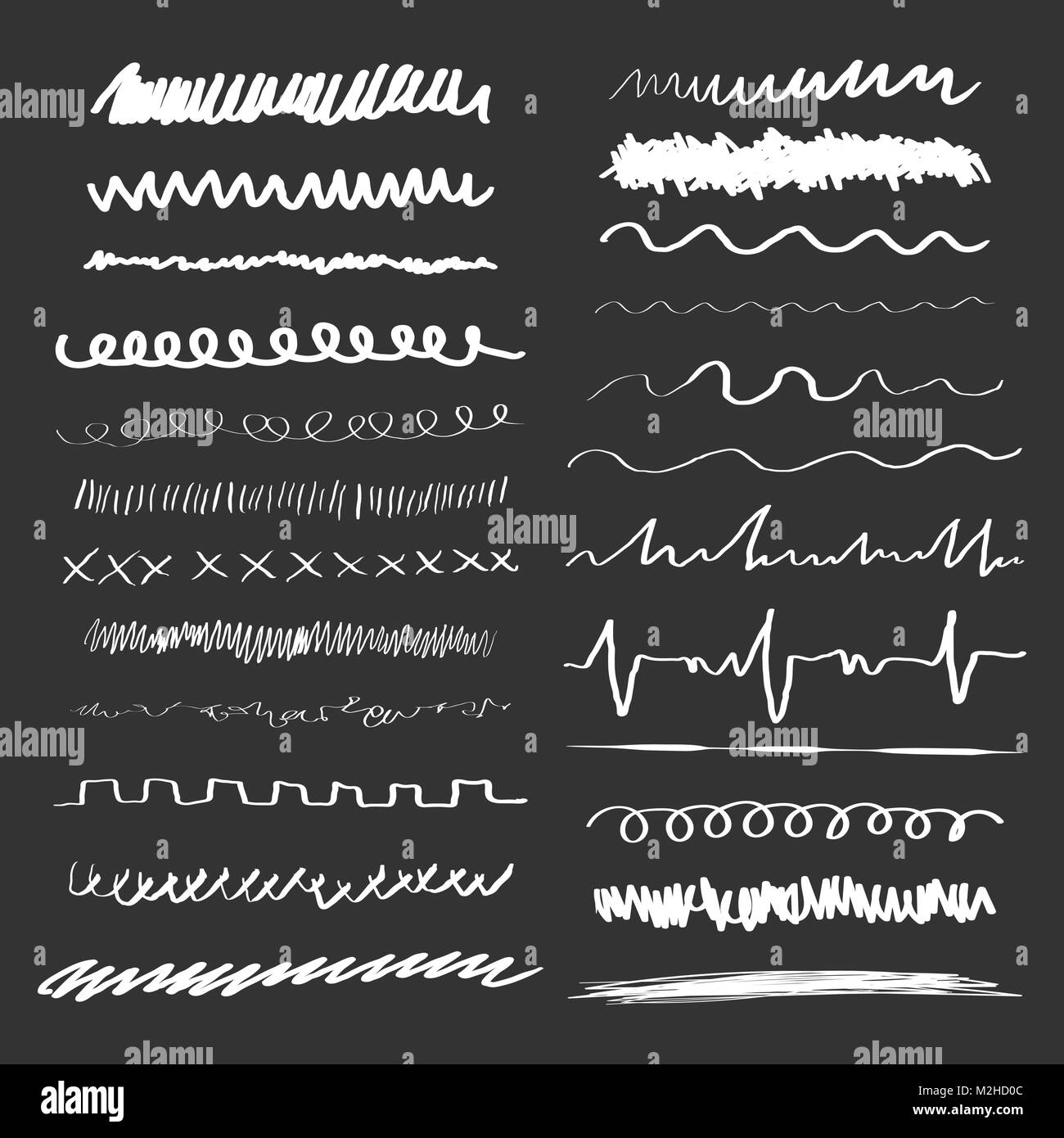 Spazzole linea illustrazione vettoriale. Canto i tratti disegnati. Illustrazione Vettoriale