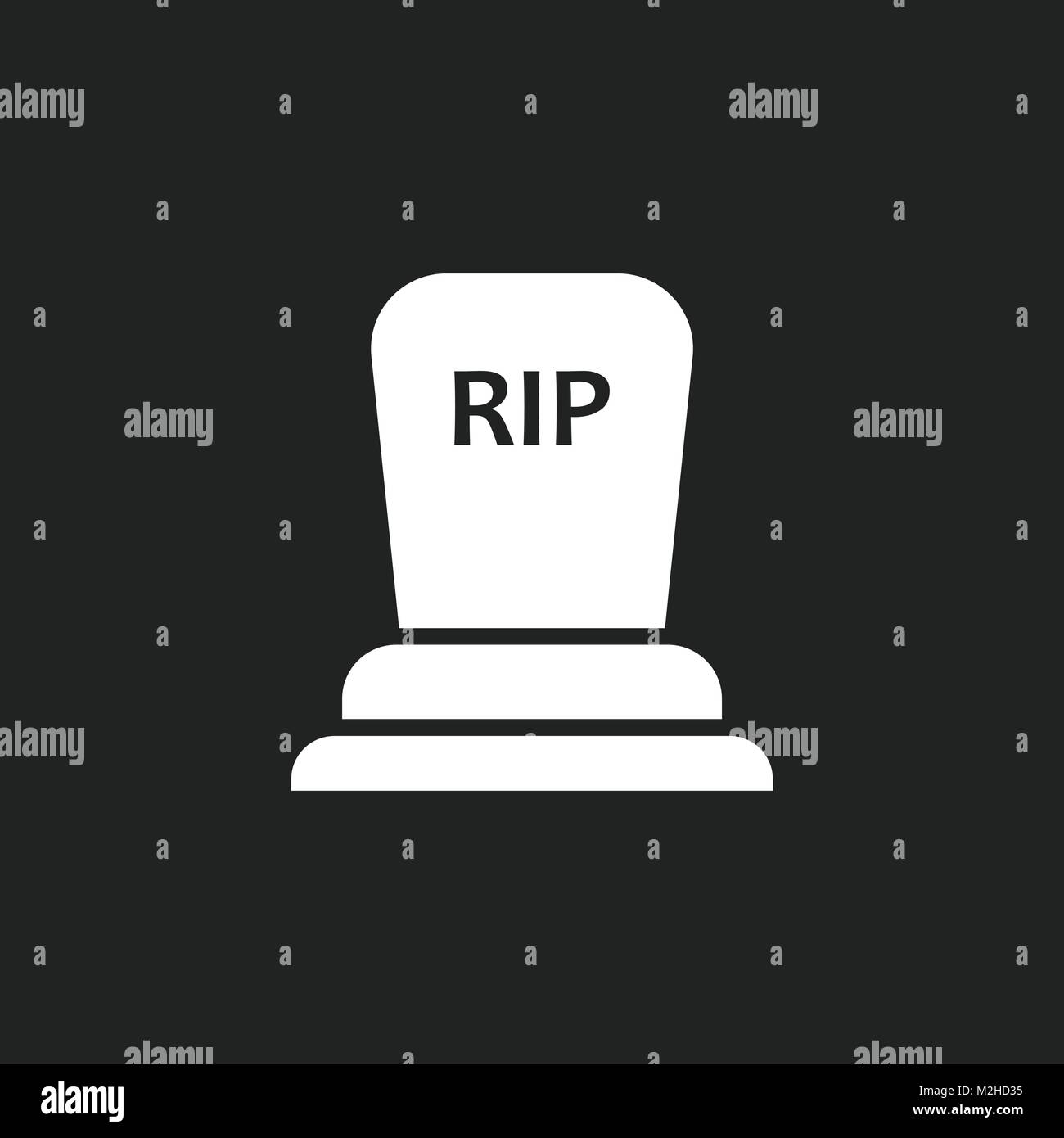 Halloween icona grave. Pietra tombale illustrazione vettoriale. Lapide Rip Icona piatta. Illustrazione Vettoriale