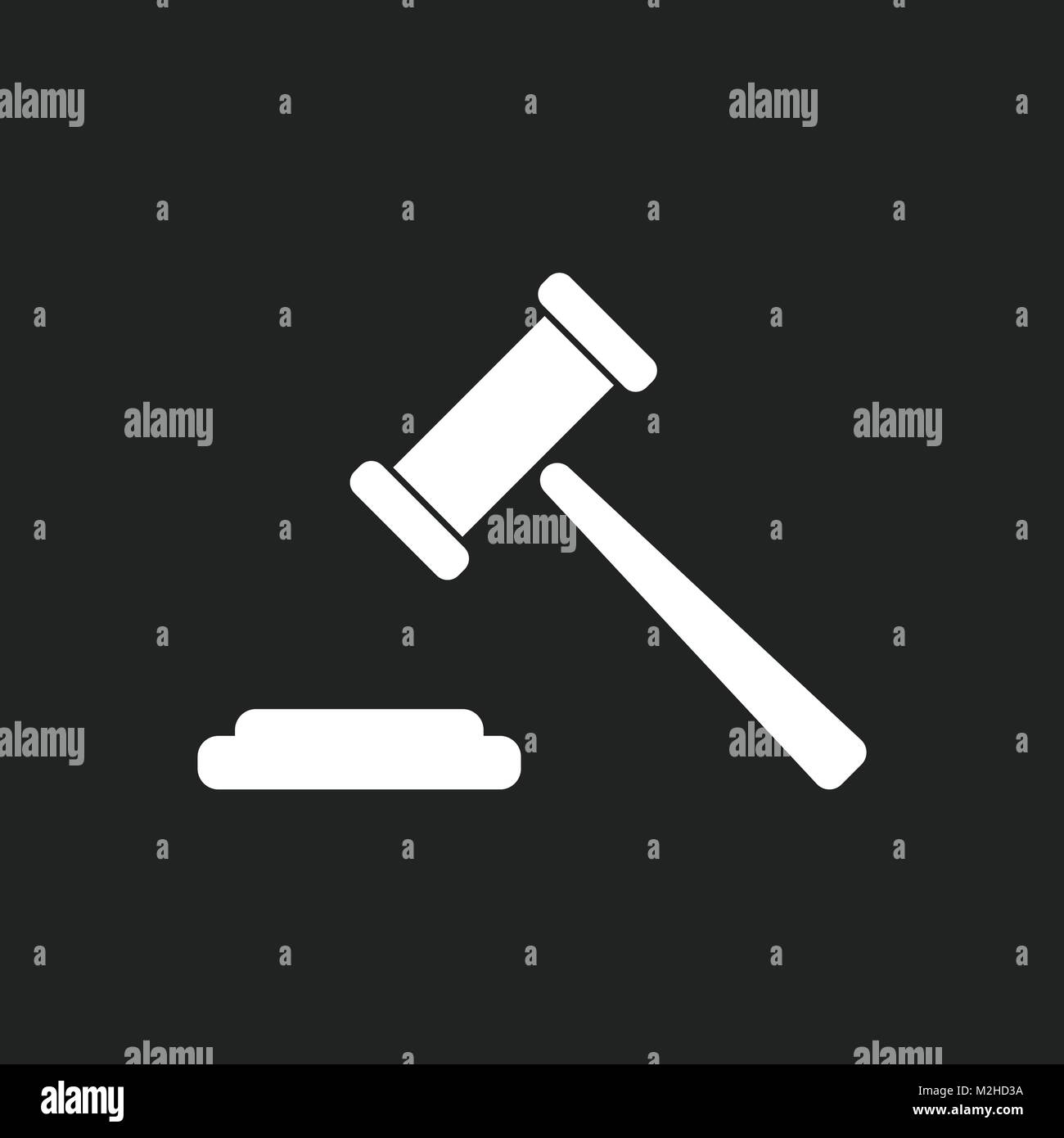 D'aste martello icona vettore. Corte tribunale icona piatta. Illustrazione Vettoriale