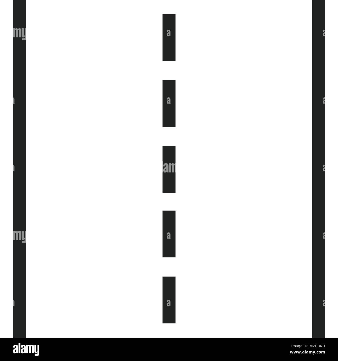 Strada diritta con marcature bianche illustrazione vettoriale. Autostrada icona su strada. Illustrazione Vettoriale