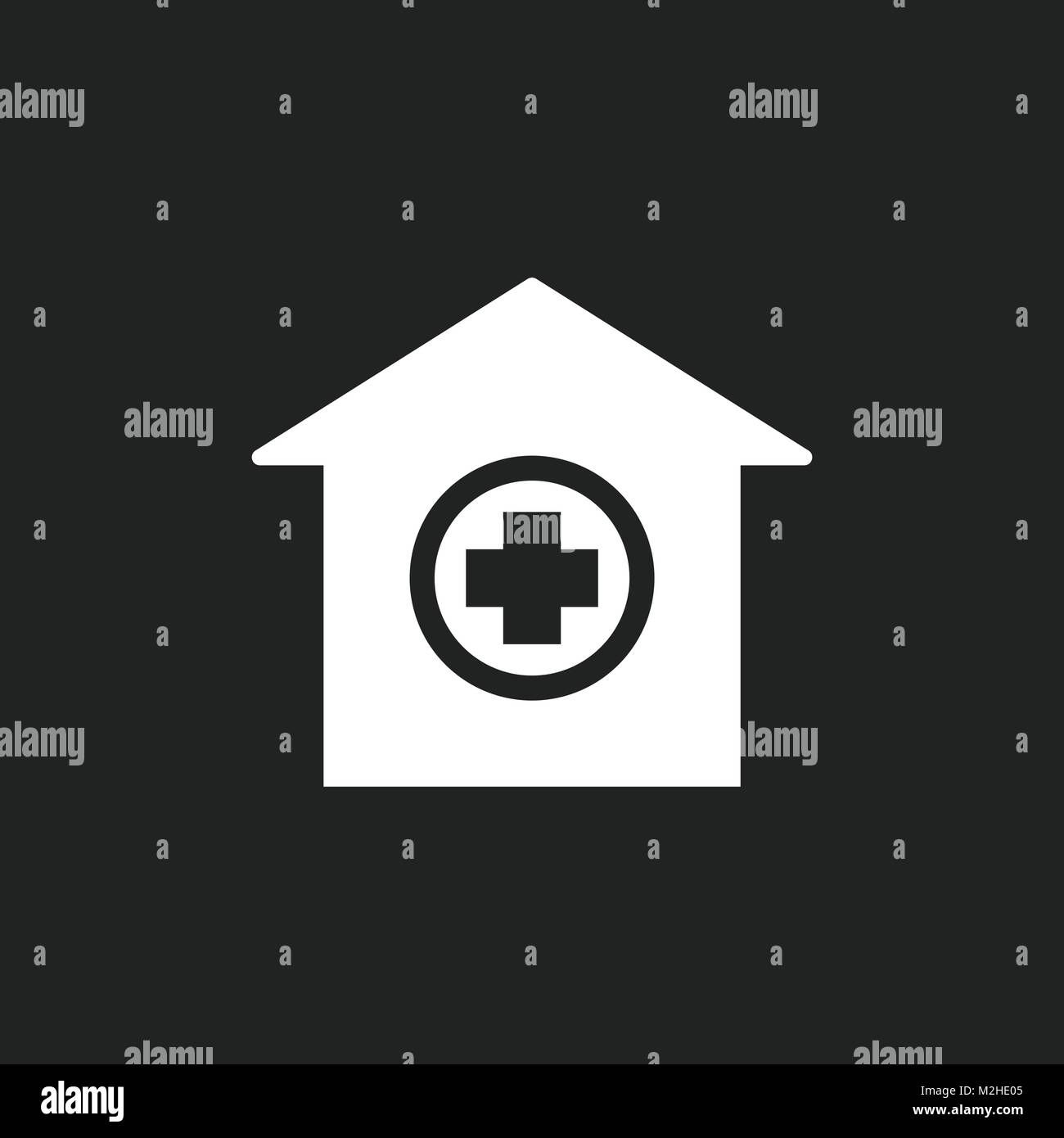 Ospedale icona vettore. Infermeria clinica medica segno illustrazione. Illustrazione Vettoriale