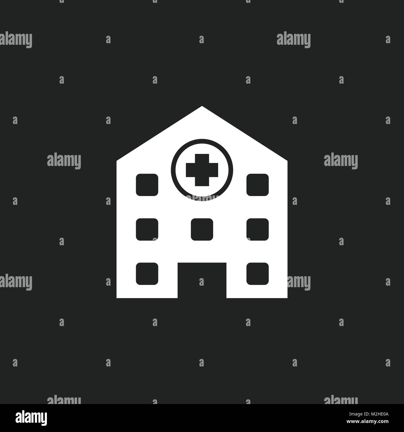 Ospedale icona vettore. Infermeria clinica medica segno illustrazione. Illustrazione Vettoriale