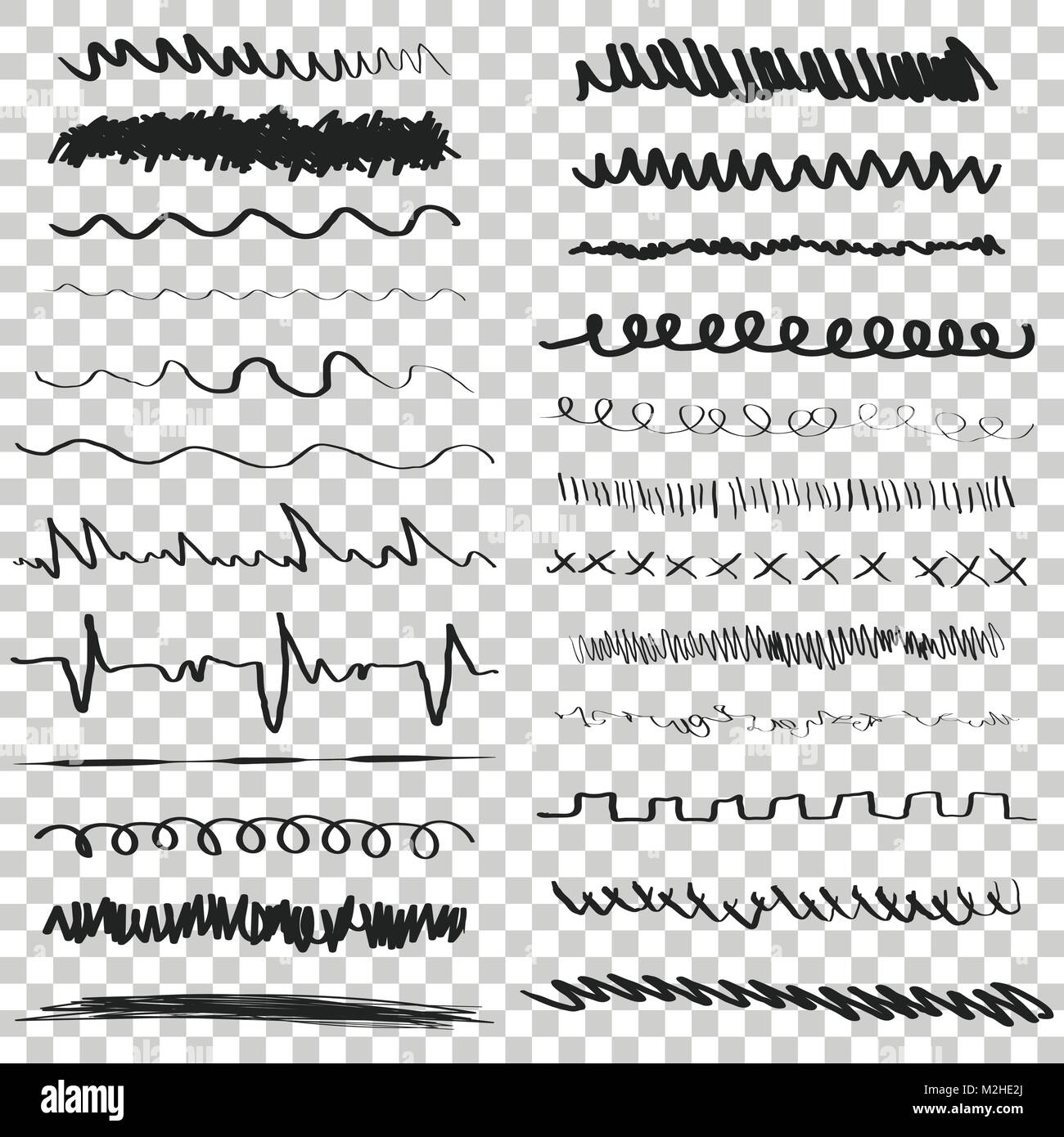 Spazzole linea illustrazione vettoriale. Canto i tratti disegnati. Illustrazione Vettoriale