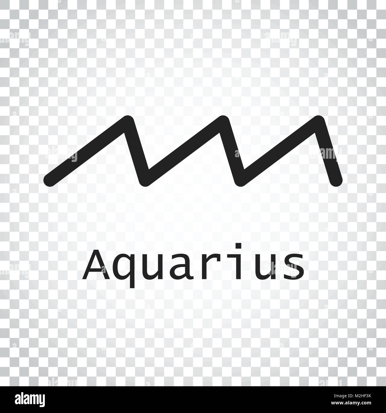 Aquarius segno zodiacale. Astrologia piatta illustrazione vettoriale su sfondo isolato. Semplice pittogramma. Illustrazione Vettoriale