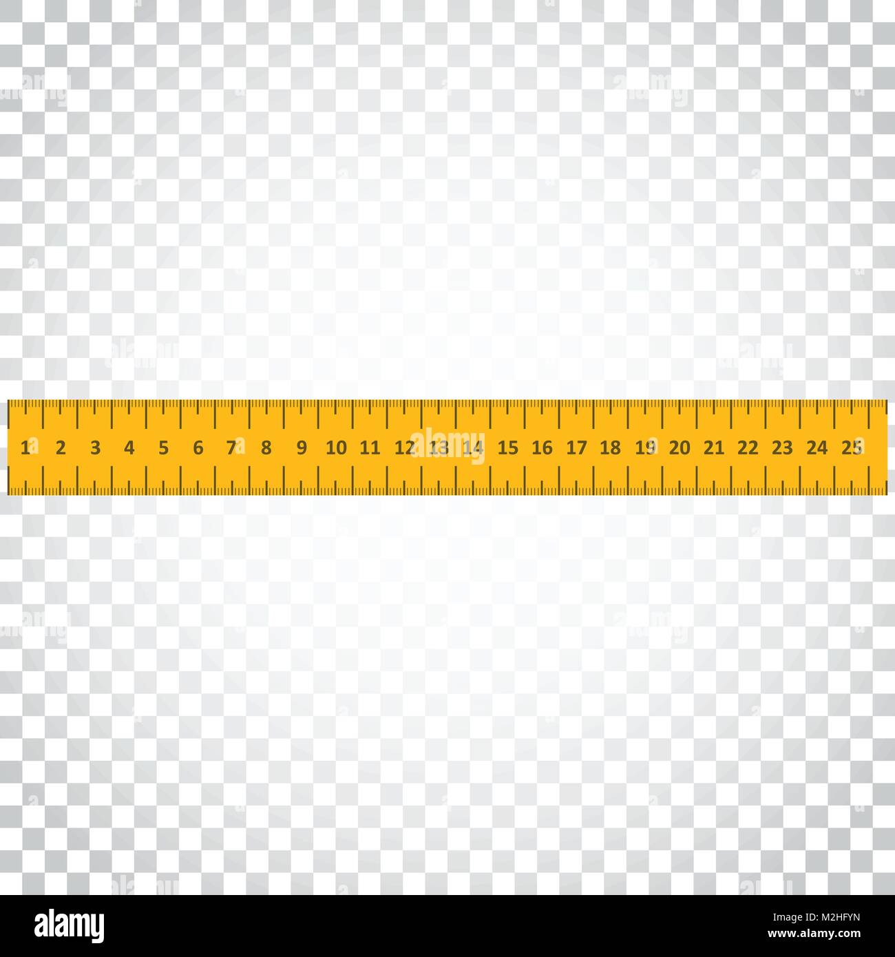 Righello giallo. Strumento di misurazione illustrazione vettoriale. Semplice concetto di business pittogramma su sfondo isolato. Illustrazione Vettoriale