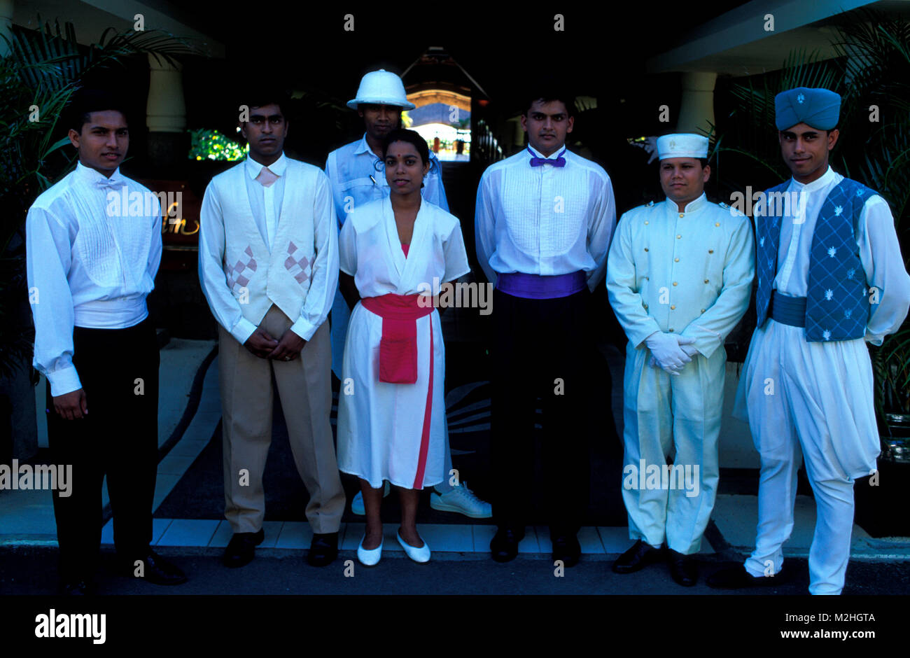 Employes al Royal Palm Hotel, Mauritius Foto Stock