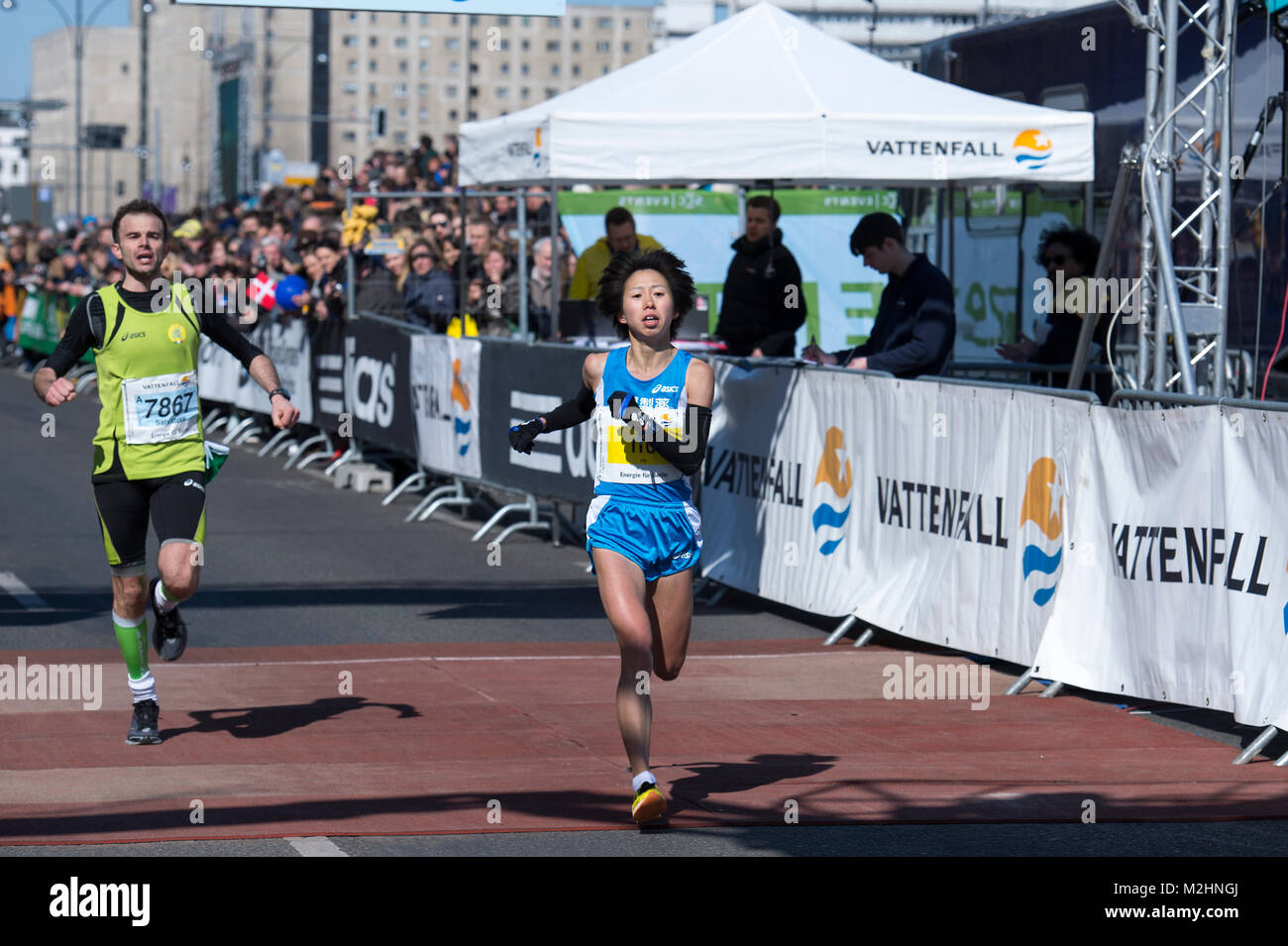 Berlin Half Marathon 2013 , la terza Mai Ito (1:10:00) dal Giappone. Foto Stock