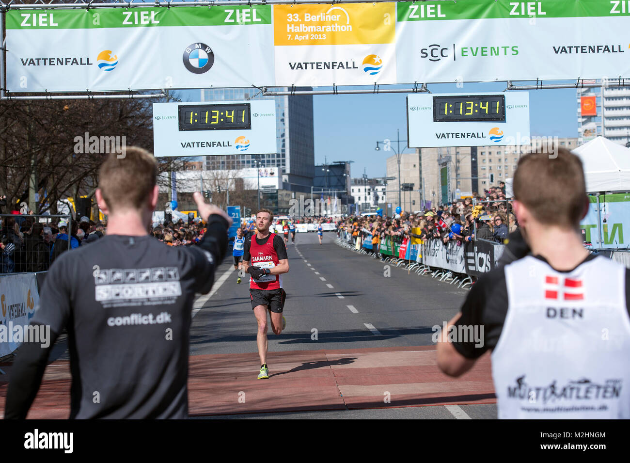 Berlin Half Marathon 2013 , corridori dalla Danimarca. Foto Stock