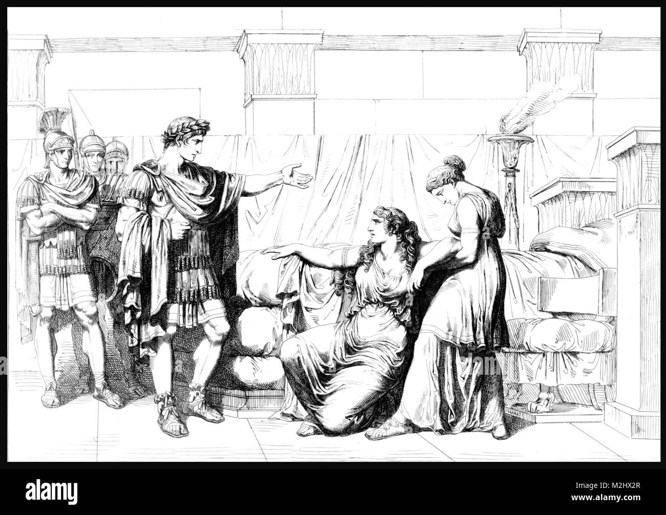 Augusto visitando Cleopatra, I secolo A.C. Foto Stock