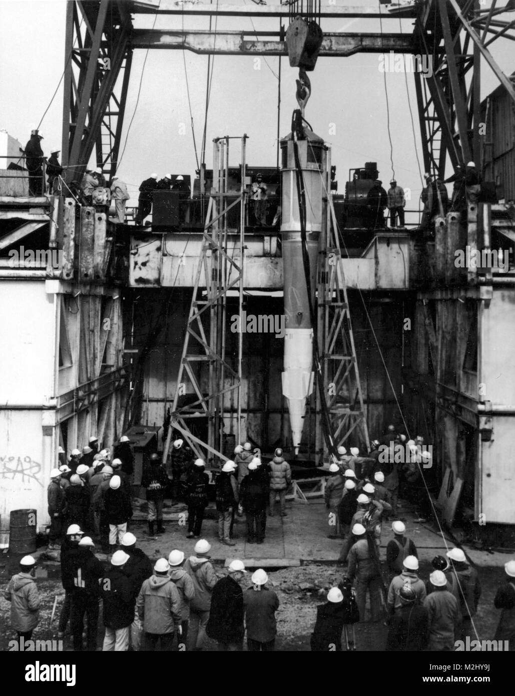 Passacavo di funzionamento dispositivo CANNIKIN, 1971 Foto Stock