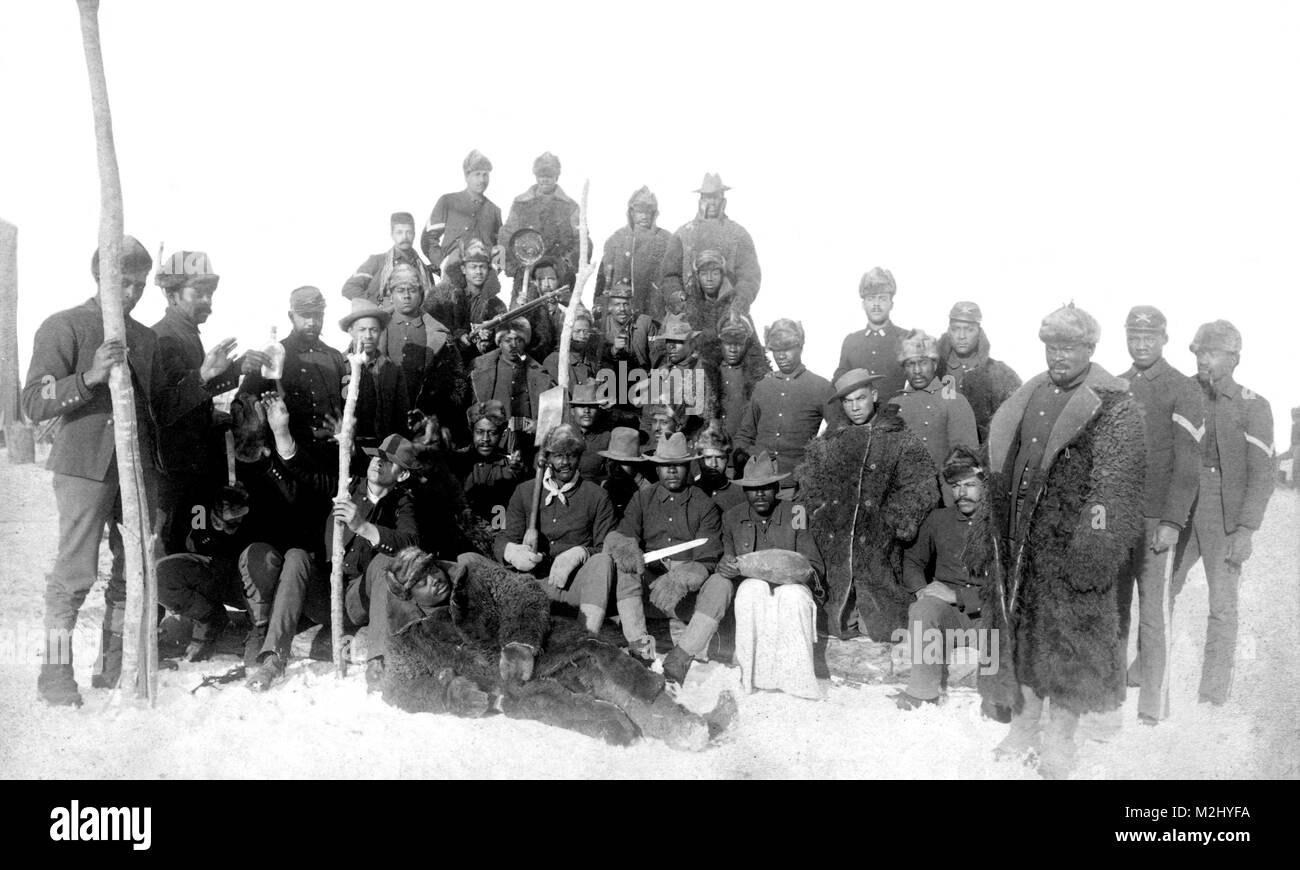 Soldati di Buffalo, XXV Reggimento di Fanteria, 1890 Foto Stock