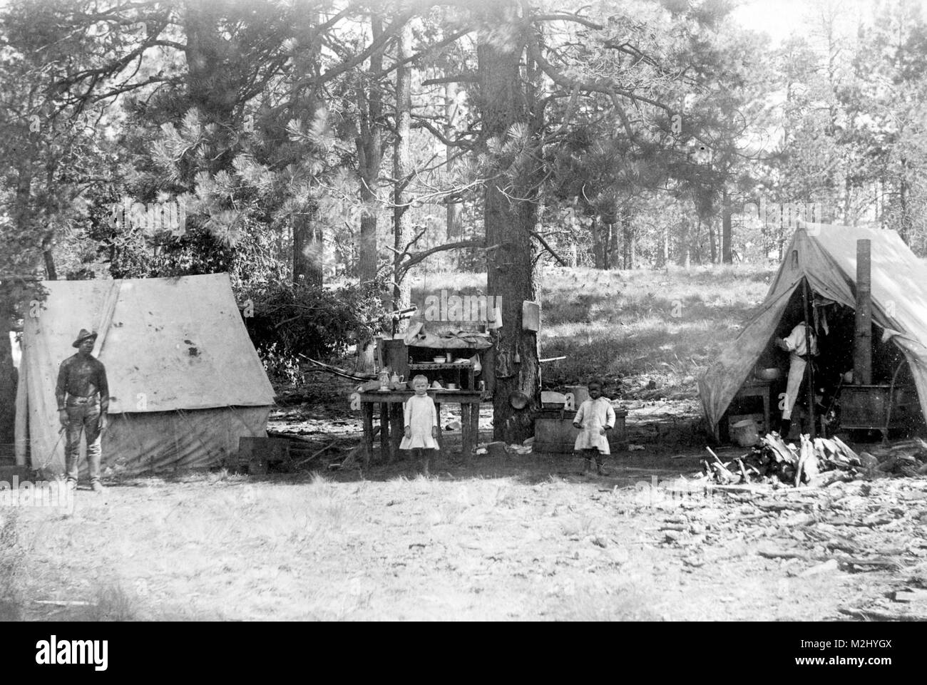 Buffalo Soldier Camp, decimo reggimento di cavalleria Foto Stock