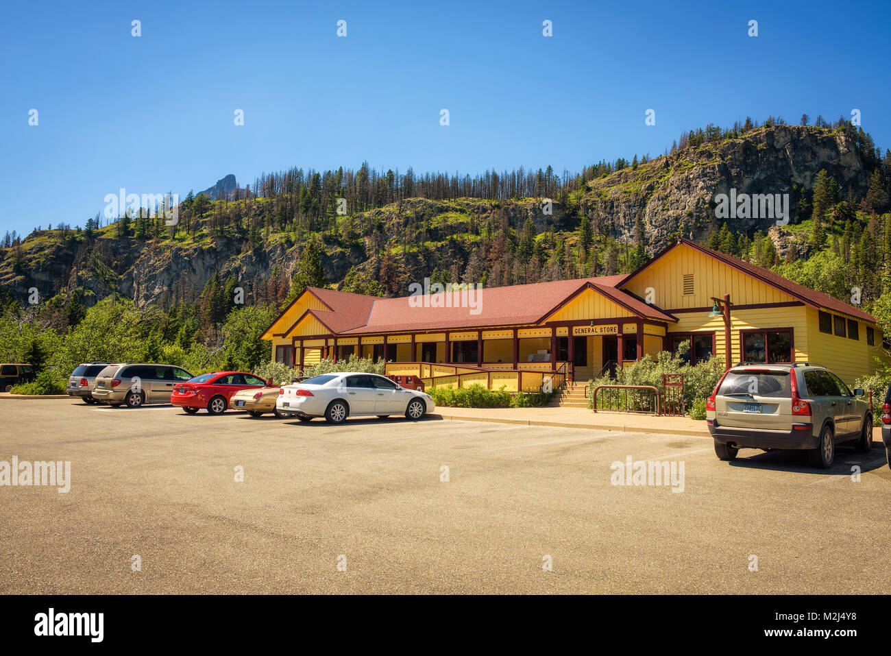 General Store nei pressi di Santa Maria lago nel Glacier National Park Foto Stock