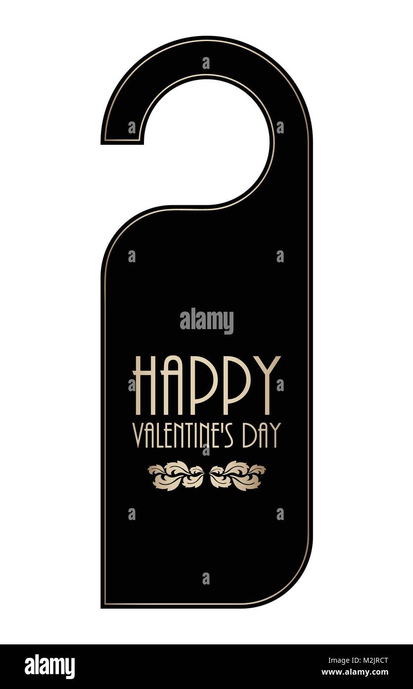 Non disturbare porta appendiabiti per il giorno di San Valentino Illustrazione Vettoriale