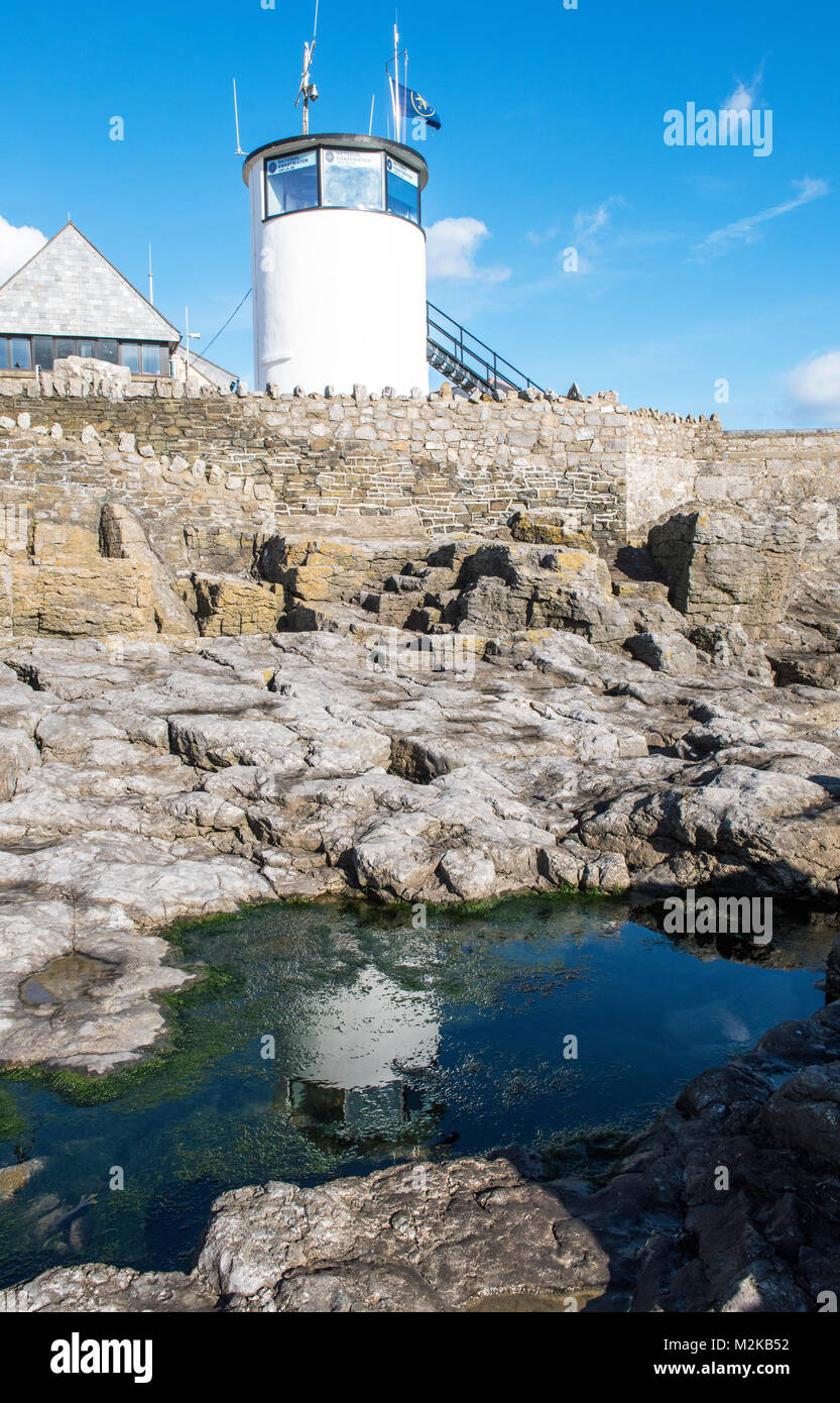 Coastwatch nazionale stazione di vedetta sulla South Wales coast a Porthcawl Foto Stock