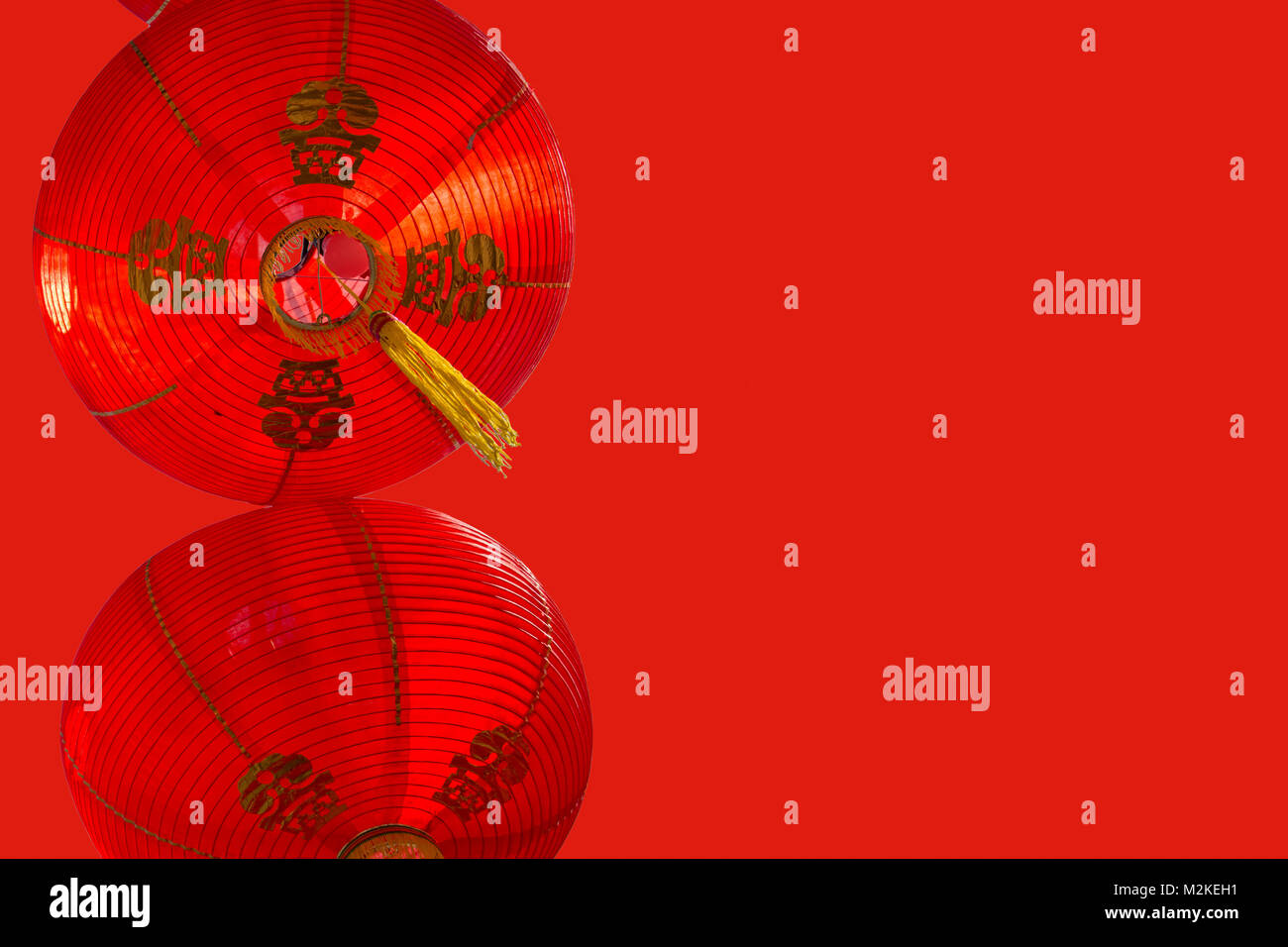 Il cinese Felice Anno Nuovo carta rossa lanterna con spazio per il testo per il design della scheda Foto Stock